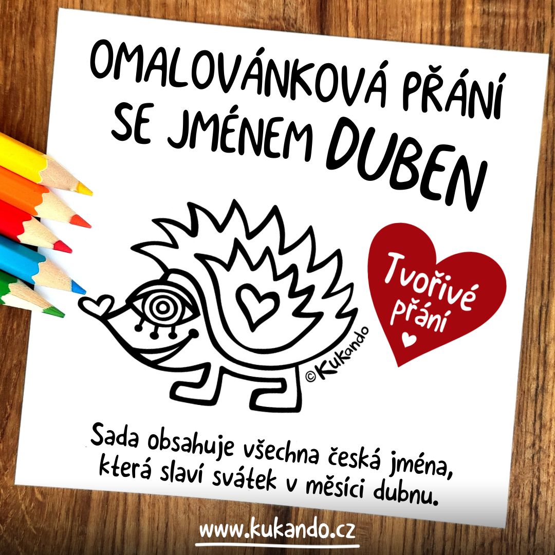 Omalovánková přání k svátku se jménem: kdo slaví v dubnu?