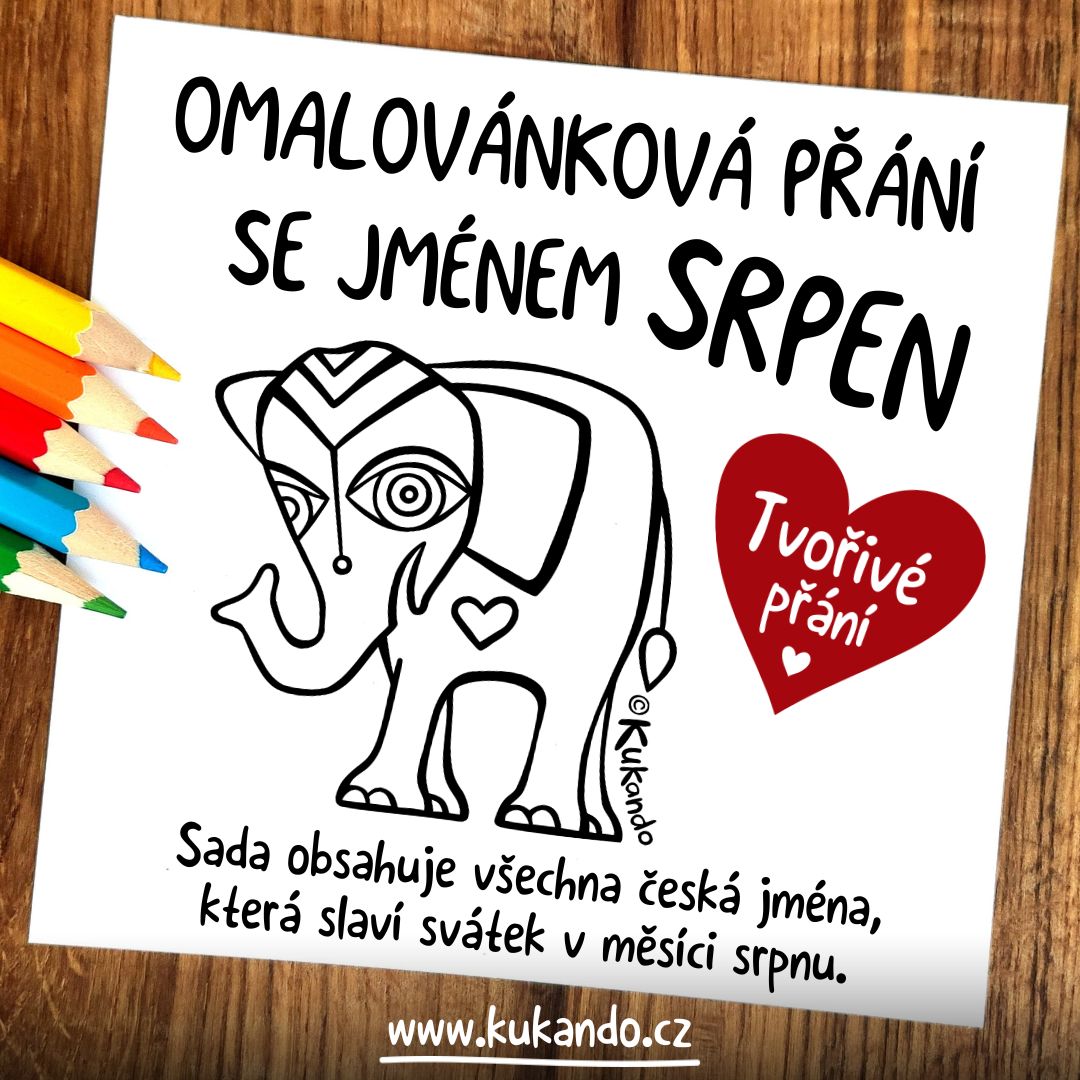 Omalovánková přání k svátku se jménem: kdo slaví v srpnu?