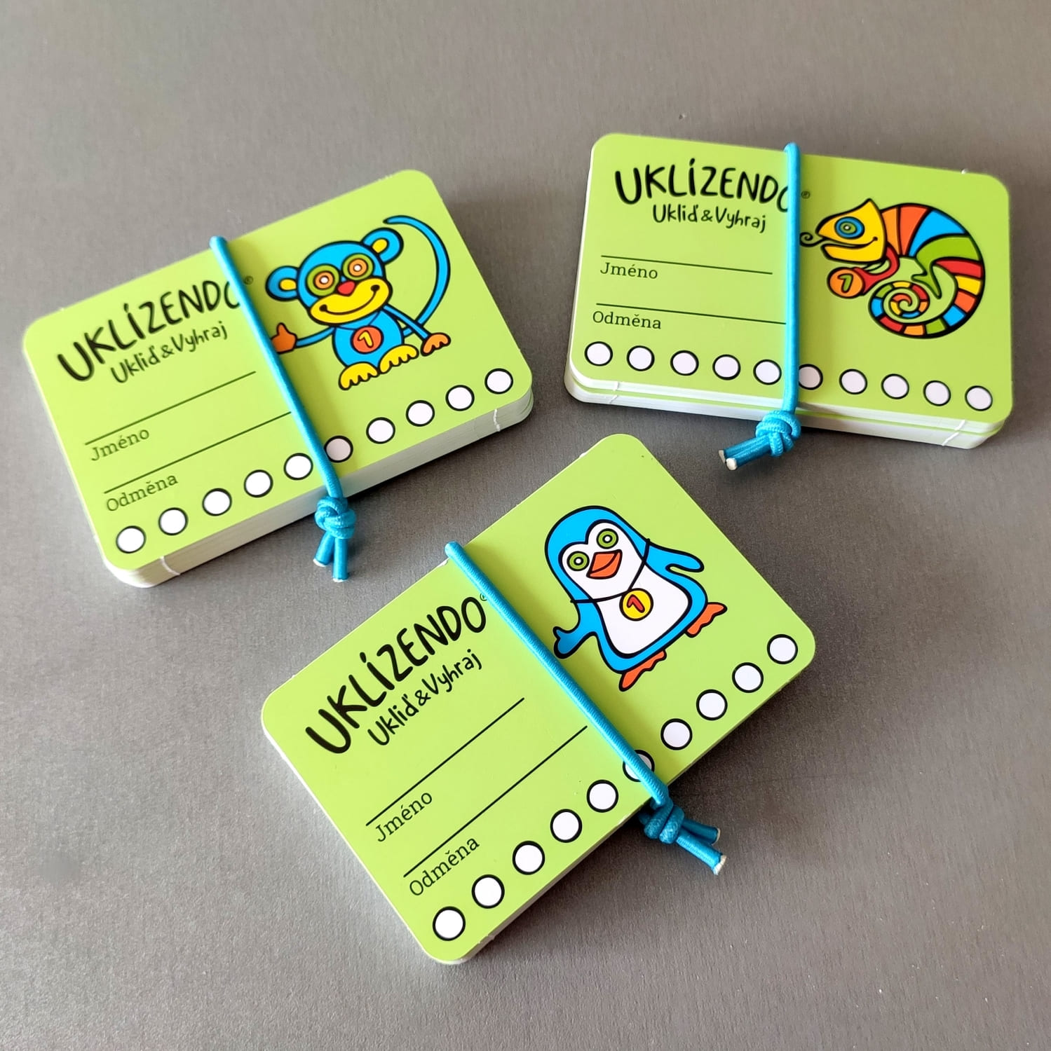 3× Náhradní kartičky pro hru UKLÍZENDO