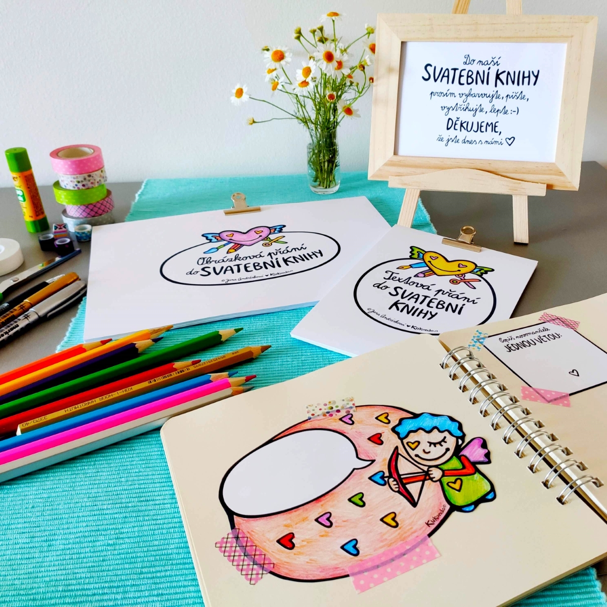 Sada kreativních přání do SVATEBNÍ KNIHY (PDF verze)