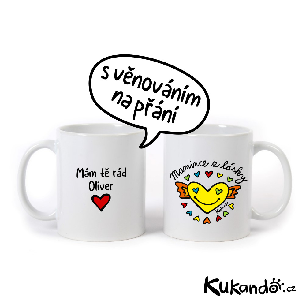 Dárkový hrnek LÉTAJÍCÍ SRDCE mamince z lásky