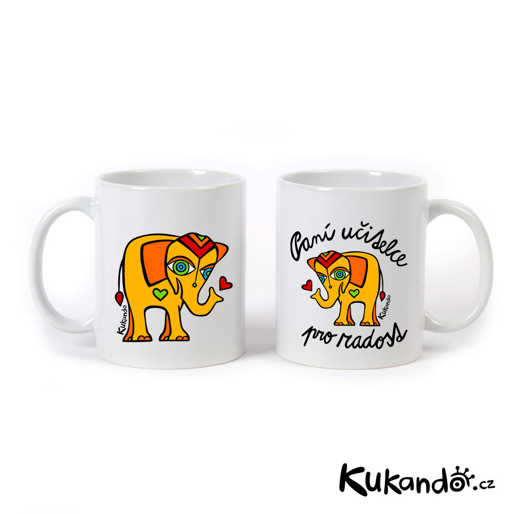 Dárkový hrnek pro učitelku SE SLONEM s věnováním na přání