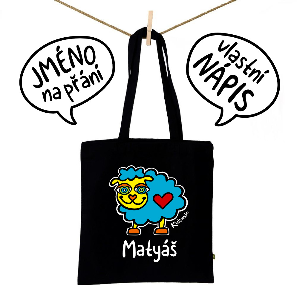 Bavlněná taška se jménem na přání OVEČKA