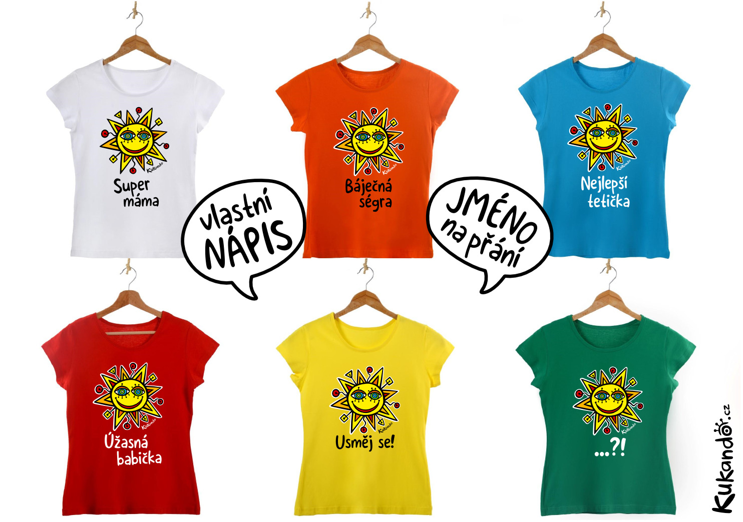 Dámské tričko s vlastním nápisem SLUNÍČKO žluté M