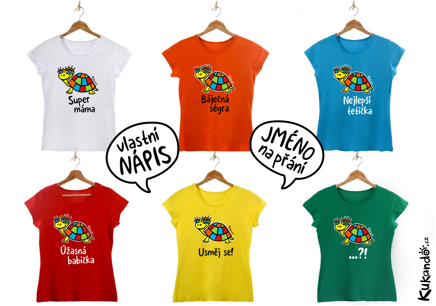 Dámské tričko s vlastním nápisem ŽELVA červené L