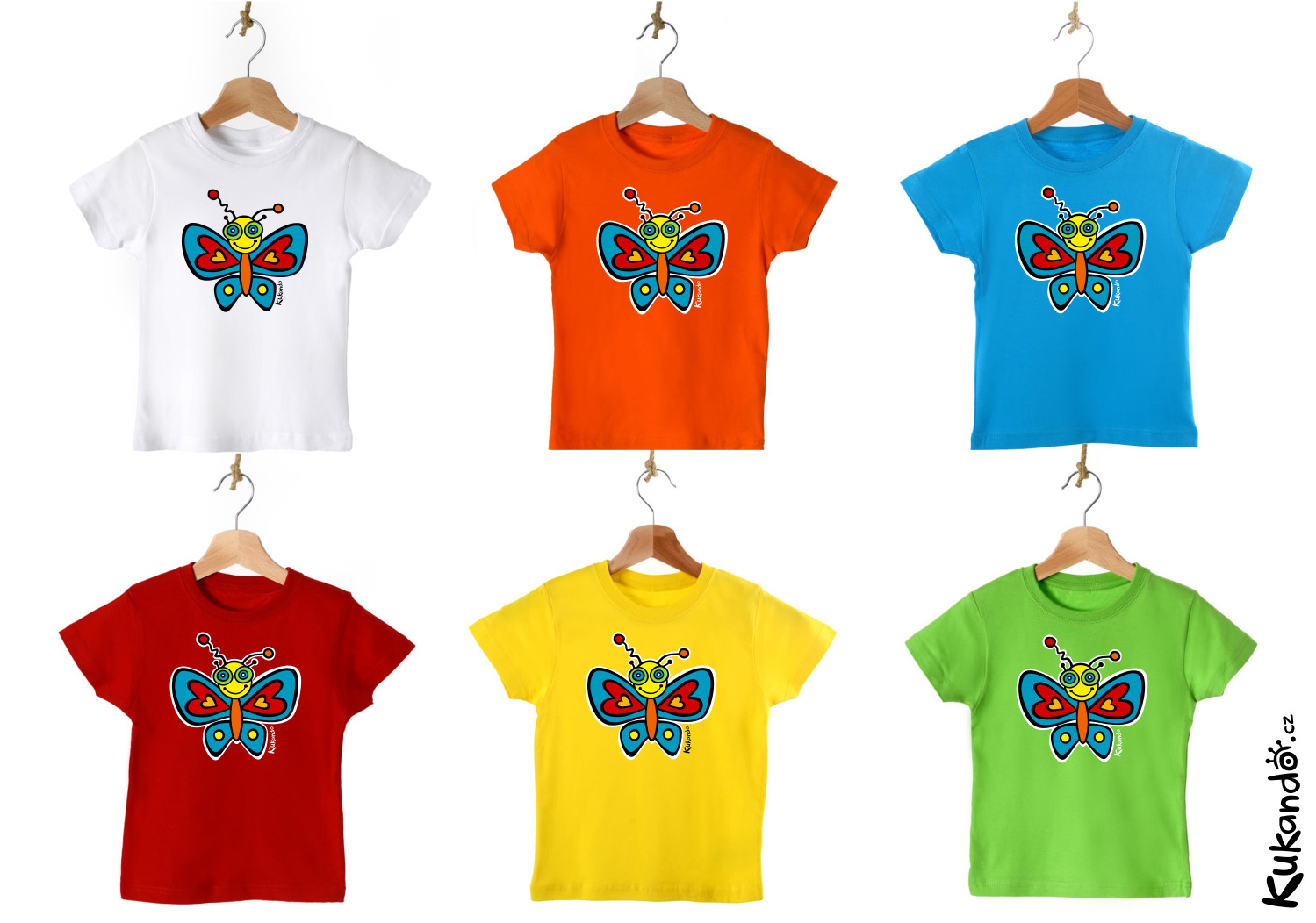 Dětské tričko MOTÝL bílé 5-6 let