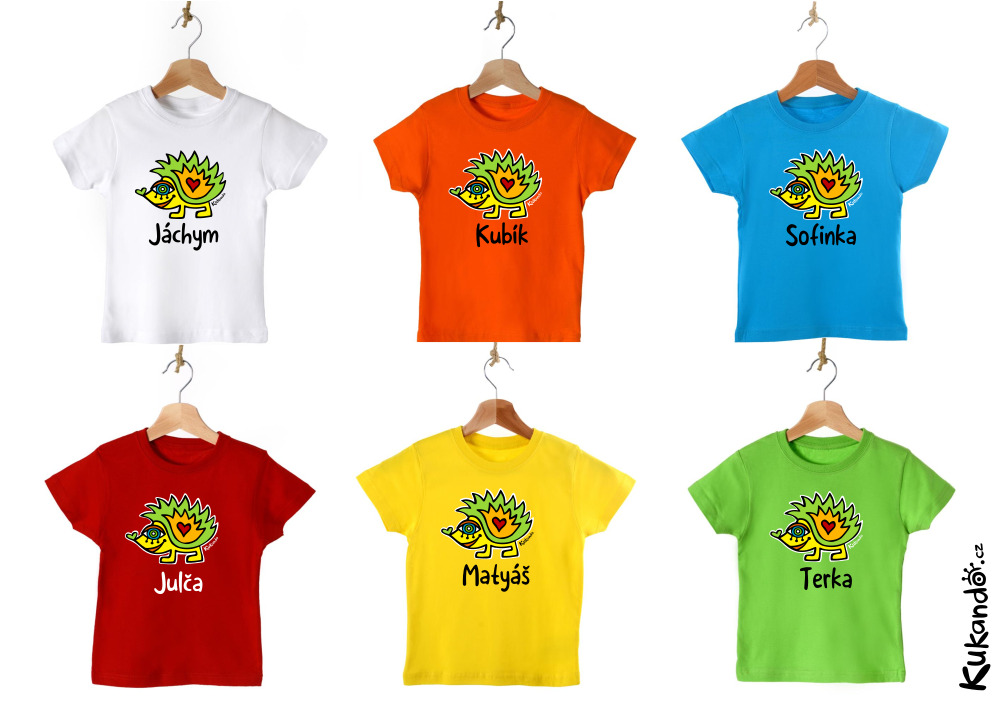 Dětské tričko se jménem na přání JEŽEK modré 3-4 roky