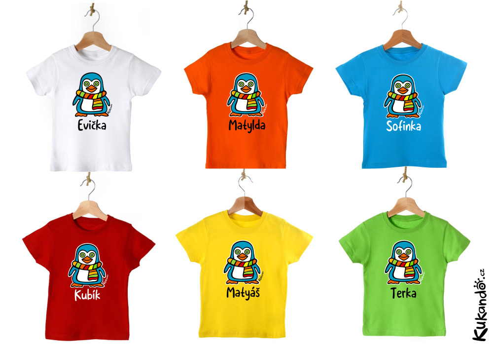 Dětské tričko se jménem na přání TUČŇÁK červené 5-6 let