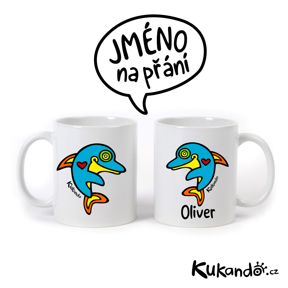 Keramický hrnek se jménem na přání DELFÍN