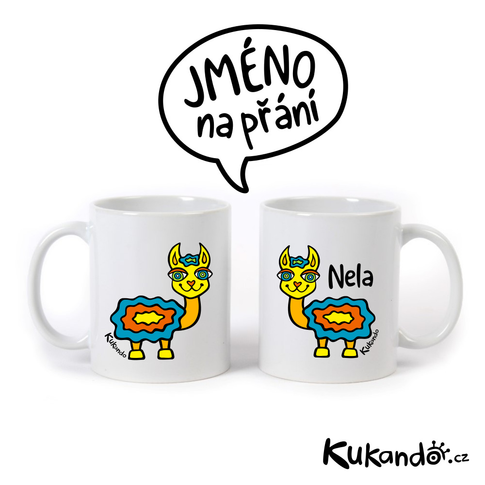 Keramický hrnek se jménem na přání LAMA