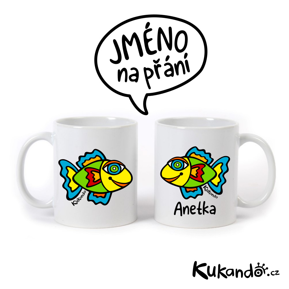 Keramický hrnek se jménem na přání RYBIČKA