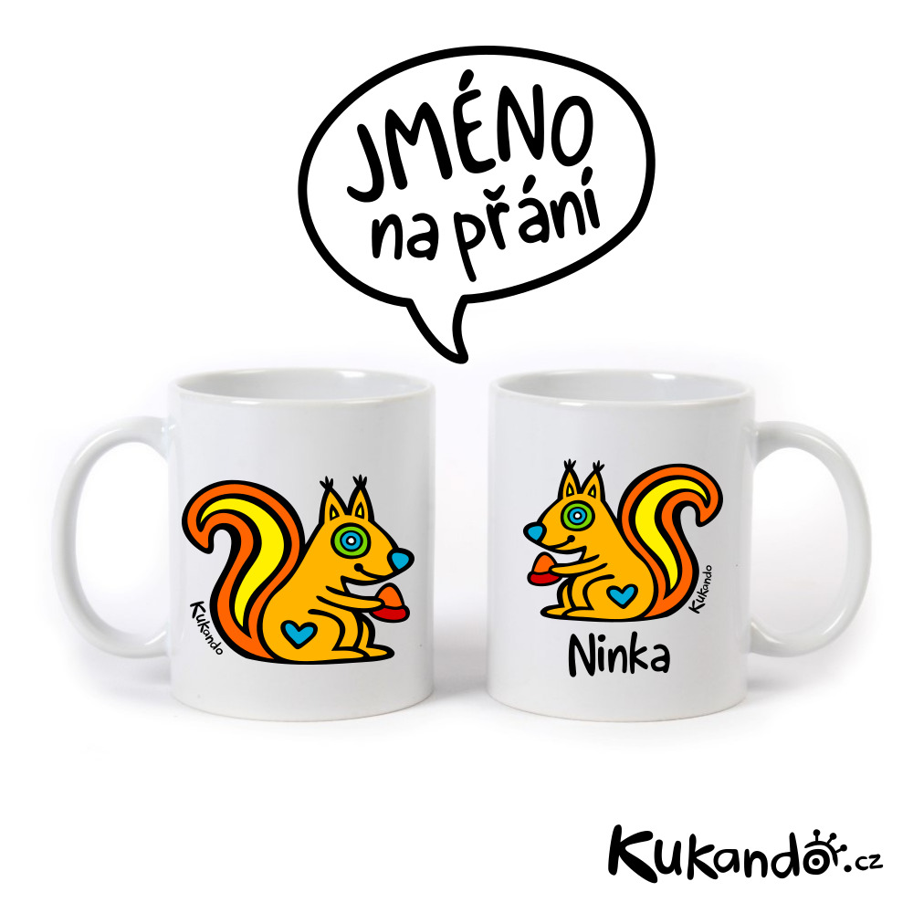 Keramický hrnek se jménem na přání VEVERKA