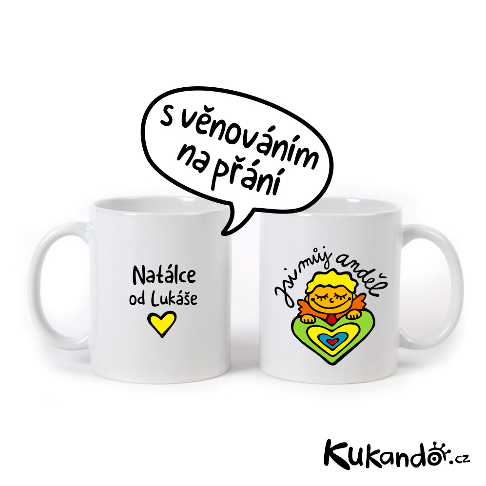 Dárkový hrnek JSI MŮJ ANDĚL s věnováním