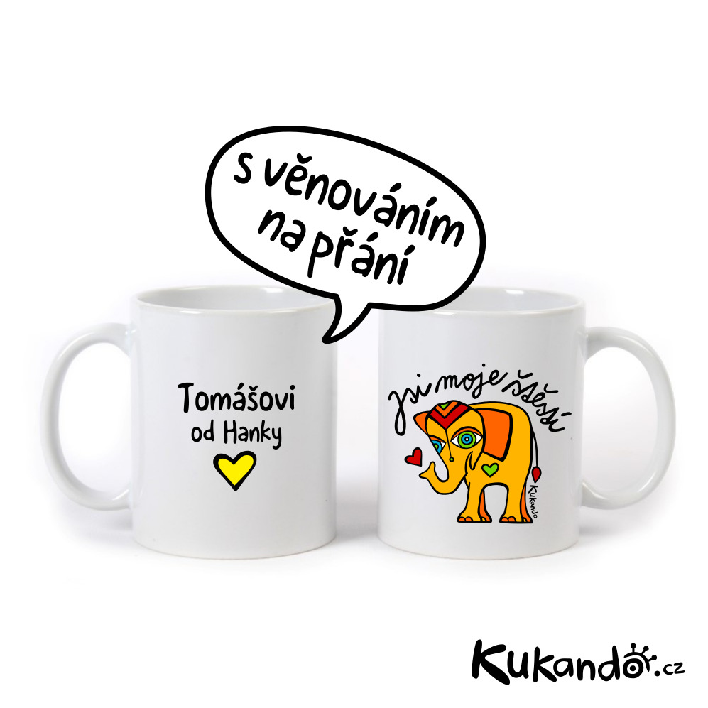 Dárkový hrnek JSI MOJE ŠTĚSTÍ s věnováním